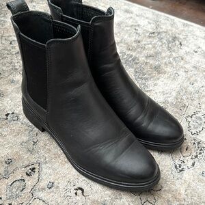 Black Leather Ankle Boots